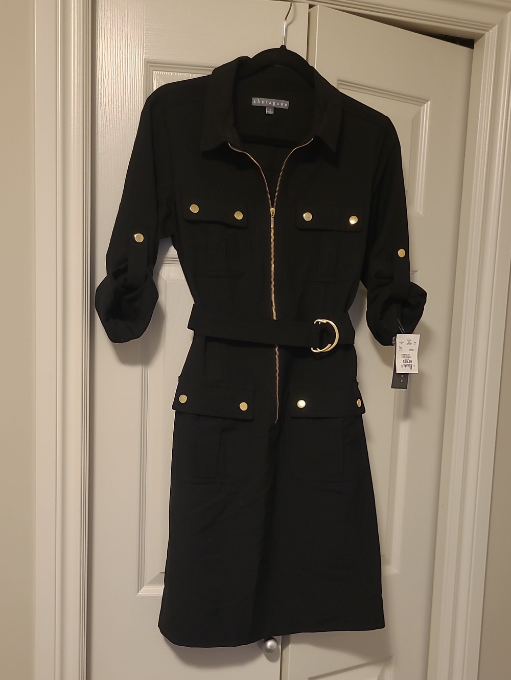 Sharagano Black Jacket with Gold Zipper